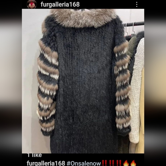 Handmade Silver Fox Rabbit Fur Cardigan Jacket - Picture 4 of 4